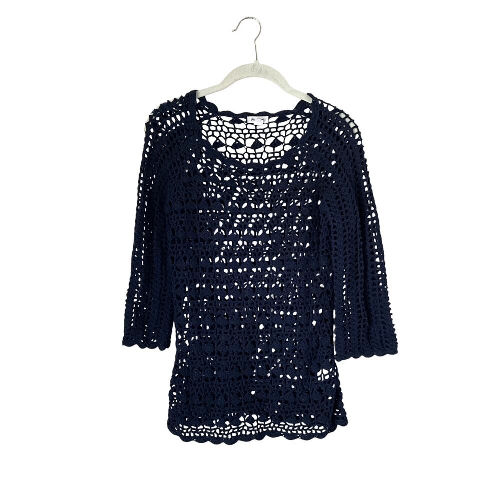 Westport Navy-Blue Overlay Sweater: Y2K, Modern